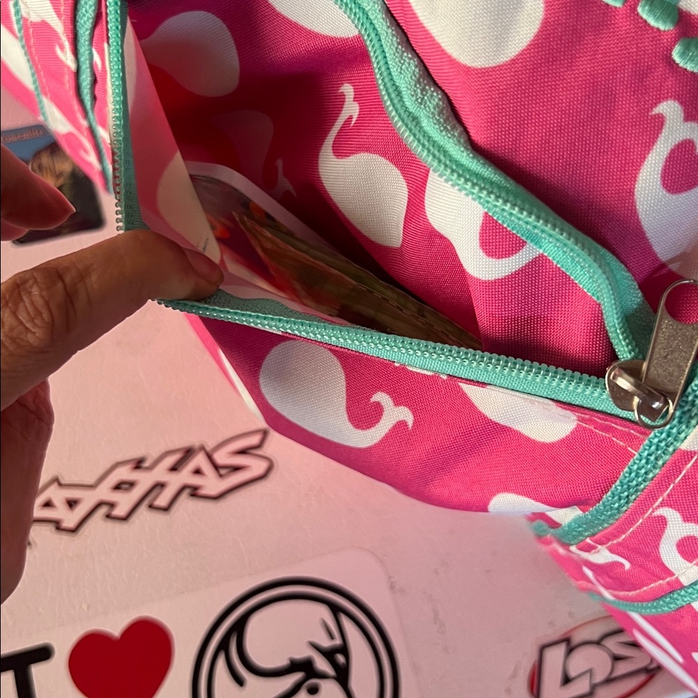 Pink and White Whale Print Duffel Bag‎ “GRAMMIE” - Picture 3 of 15